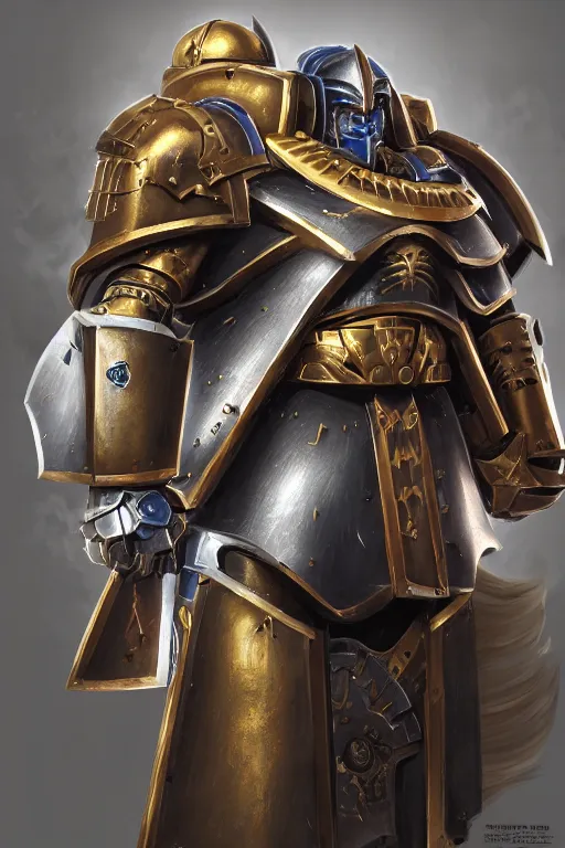 Image similar to armor portrait heros warhammer 4 0 k horus heresy fanart - the primarchs emperor by johannes helgeson animated with vfx concept artist & illustrator global illumination ray tracing hdr fanart arstation zbrush central hardmesh 8 k octane renderer comics stylized