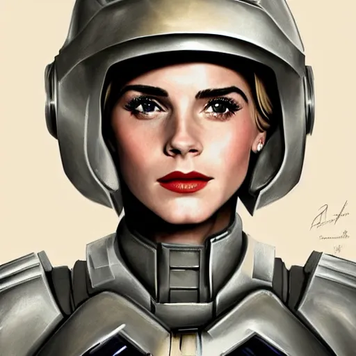 Image similar to A combination of Grace Kelly's and Emma Watson's and Ashley Greene's appearances with blonde hair wearing Master Chief's armor, full body portrait, futuristic, dramatic, fantasy, intricate, elegant, highly detailed, digital painting, artstation, concept art, matte, sharp focus, illustration, art by Donato Giancola and James Gurney