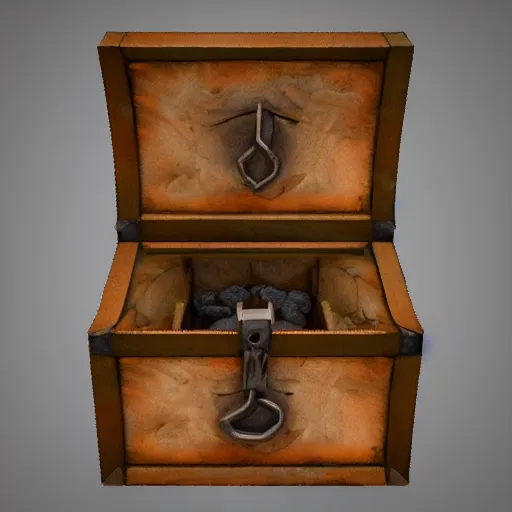 Prompt: a DND treasure chest shaped mimic, concept art, trending on artstation 3D.