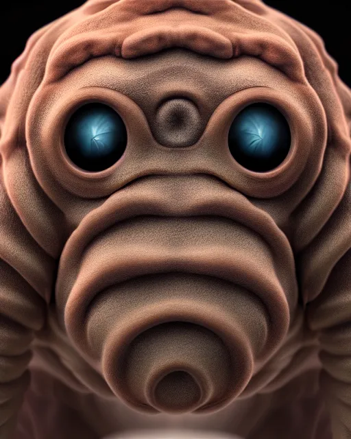 Prompt: face, portrait of a beautiful tardigrade | | artgerm, junji ito, realistic, dramatic shadowing, 8 k, hd, octane render, perfect