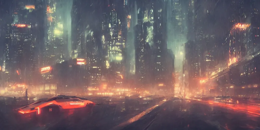 Image similar to blade runner city, by mobius,filmed,flying cars,raining at night,trending on ArtStation ,digital art, sharp focus,high quality