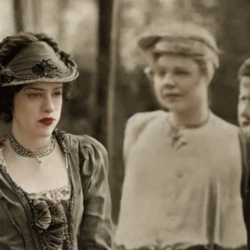 Image similar to scene from a 2 0 1 0 film set in 1 9 1 0 showing a woman
