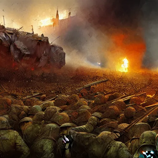 Prompt: The battle of the Somme by Marc Simonetti