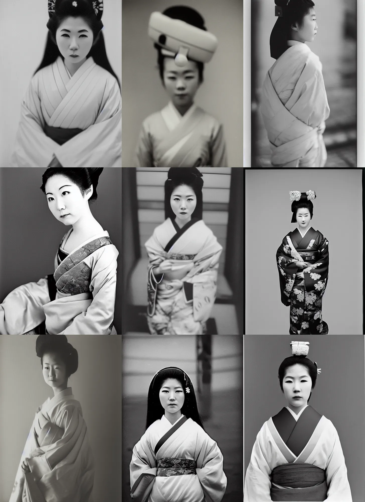 Prompt: Portrait Photograph of a Japanese Geisha FOMA Fomapan Creative 200