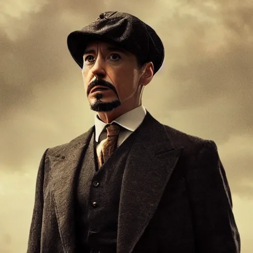 Image similar to Iron Man in Peaky Blinders very detailed 4K quality super realistic