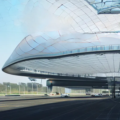 Prompt: sci-fi airport structure on the coronation of napoleon painting and digital billboard in the middle, unreal engine 5, keyshot, octane, artstation trending, ultra high detail, ultra realistic, cinematic, 8k, 16k, in style of zaha hadid, in style of photogrammetry point cloud, in plastic, dark, tilt shift,