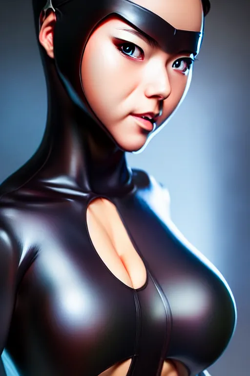 Prompt: Photorealistic hyperrealism woman in ninja suit by Artgerm and WLOP, studio ghibli