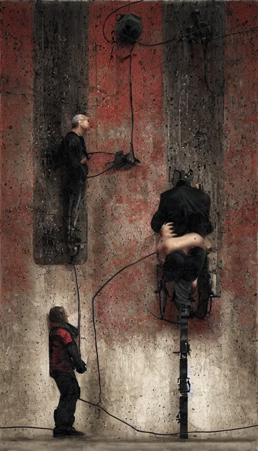 Image similar to techno artwork, by dan witz