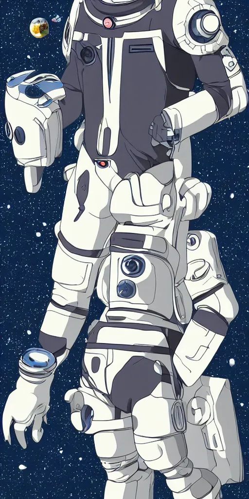 Image similar to science fiction anime character design, space suit