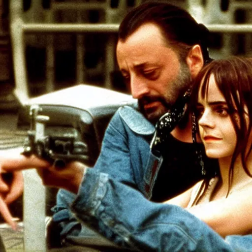 Prompt: Emma Watson and Jean Reno in Leon The Professional