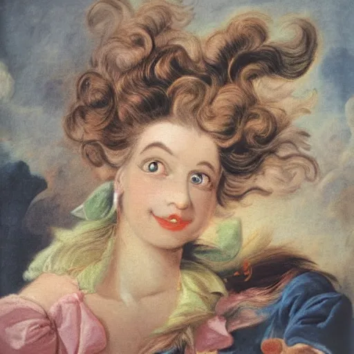 Image similar to helga pataki's teeth, soft rainbow, painting by francois boucher, sad fraggle eyes