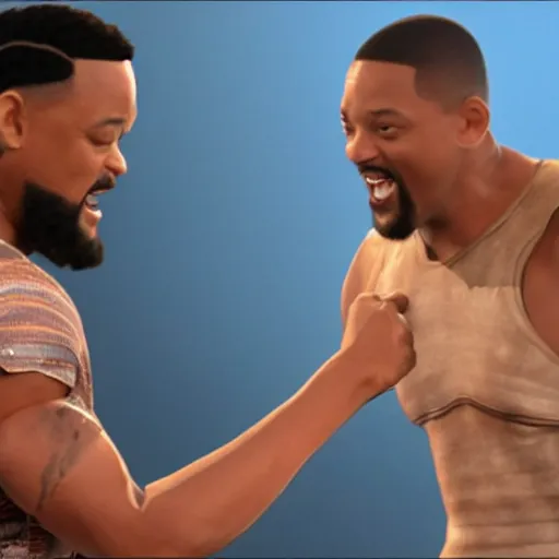 Prompt: Jesus slapping Will Smith at the oscars, photorealistic