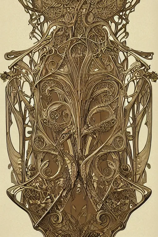 Image similar to an intricate art nouveau frame, only edges, highly detailed, artstation, concept art, matte, sharp focus,