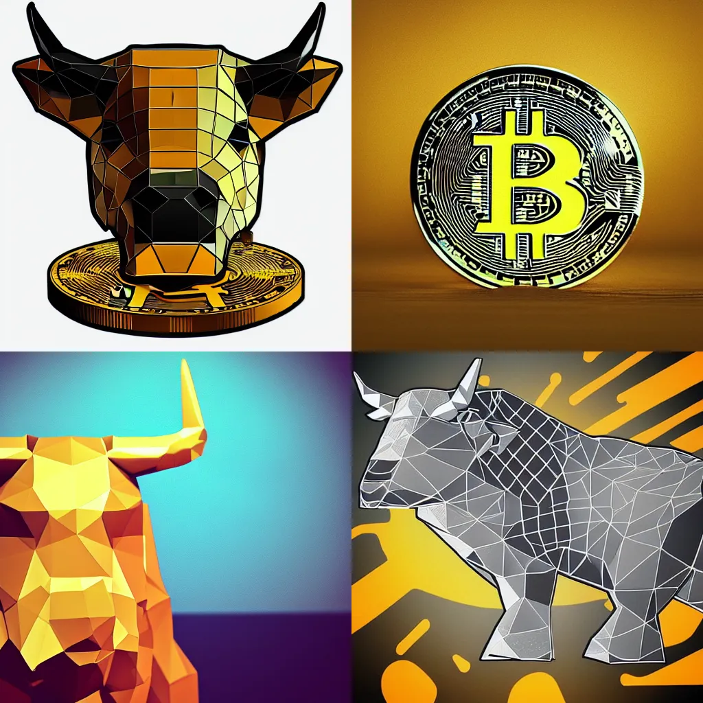 Prompt: “low poly Bitcoin bull”