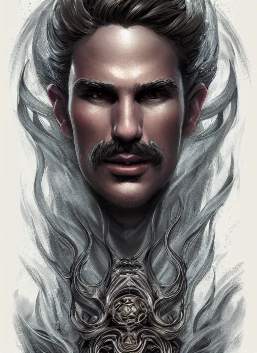 Image similar to portrait of Mario as a large Lovecraftian monster, fantasy, intricate, elegant, highly detailed, digital painting, artstation, concept art, smooth, sharp focus, illustration, art by artgerm and greg rutkowski