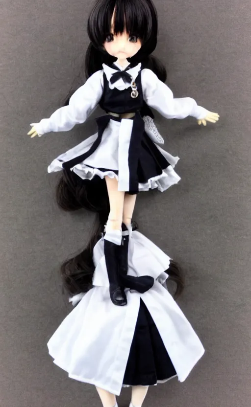 Image similar to dollfie in school uniform, black skirt and white blouse