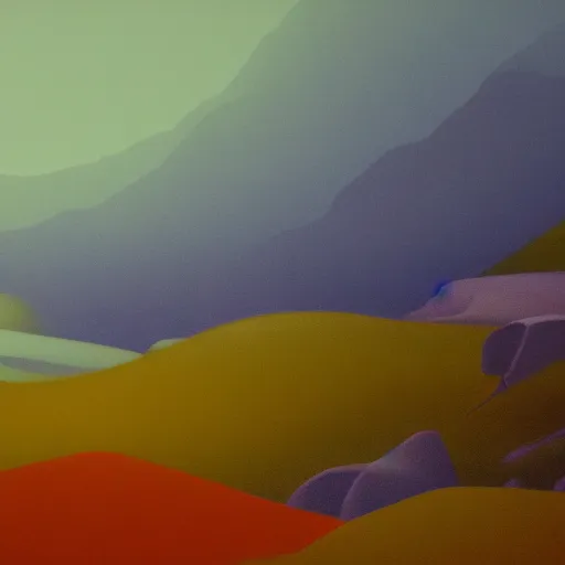 Image similar to abstract landscape painting at 12:00 by james jean and David Schnell, rendering, redshift, octane