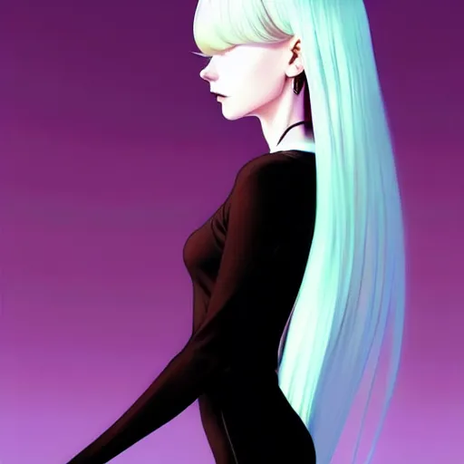 Image similar to a beautiful slim shy blonde goth girl ignores you, art by ilya kuvshinov and lois van baarle and ross tran and range murata and artgerm and andy warhol, norman rockwell, digital art, highly detailed, profile picture, intricate, sharp focus, mystical trending on artstation hq, deviantart, pinterest, unreal engine 5, 4 k uhd image