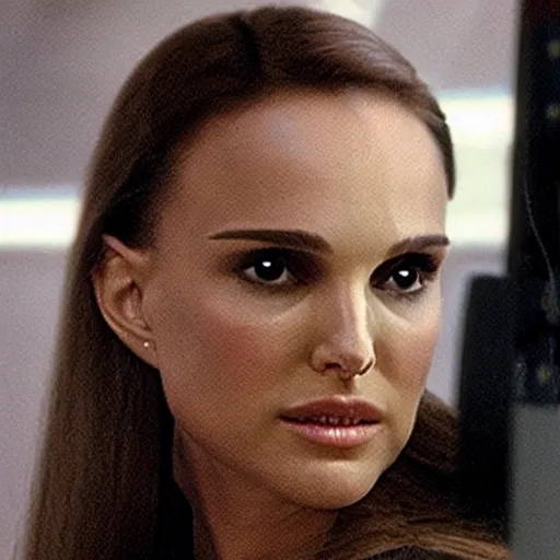 Prompt: natalie portman on the set of star trek