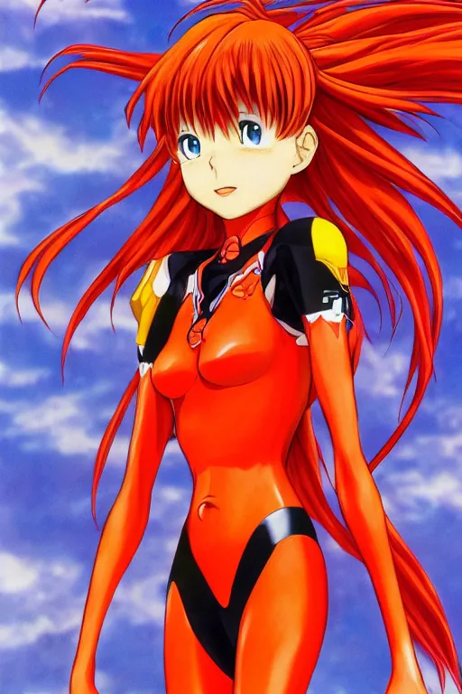 Image similar to Portrait of Asuka Langley Soryu from Evangelion, 8k, hyper detailed, insanely detailed and intricate, golden ratio, hypermaximalist, elegant, ornate, luxury, elite, ominous