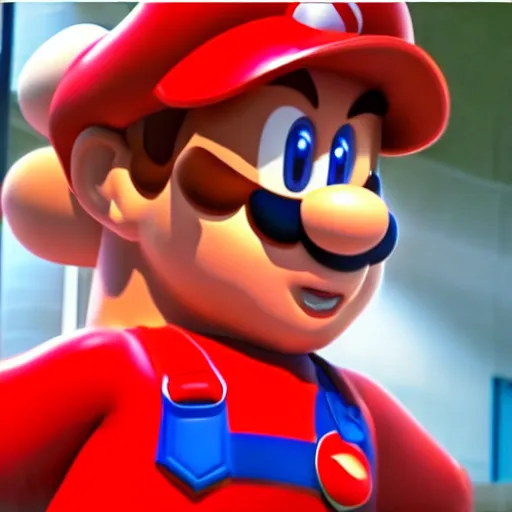 Prompt: chris pratt as mario, move still, cinematic lighting