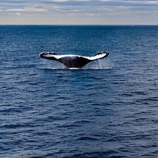 Image similar to drone photography of a humpback whale in a Sea Loch