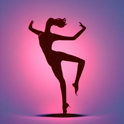 Image similar to trippy silhouette of dancing woman, details, instagram digital, artstation