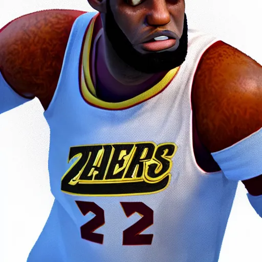 Image similar to 3 d render of lebron james as a super smash bros. character, white background, intricate high quality textures, cartoonish render, impressive lighting techniques, highly detailed, cinematic lighting, dramatic posing, 8 k quality, dramatic rim lighting, high quality