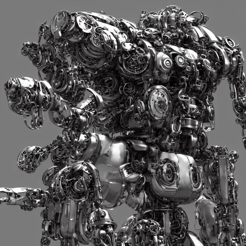 Prompt: hyper realistic mixed midea portrait of a beautiful mechanical steampunk mecha robot, stunning 3d render inspired art by kazuhiko nakamura and hajime sorayama, 8k octane beautifully detailed render, post-processing, extremely hyperdetailed, intricate futuristic mechanic parts, epic composition, maya, blender, grim yet sparkling atmosphere, cinematic lighting + masterpiece, trending on artstation,