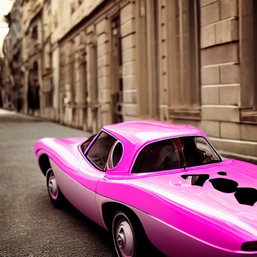 Image similar to Elegant photography of the pink panther car