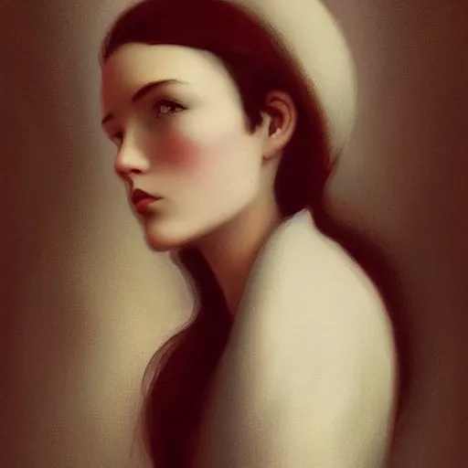 Prompt: a painting in the style of charlie bowater and in the style of alphonse osbert. smooth, sharp focus.