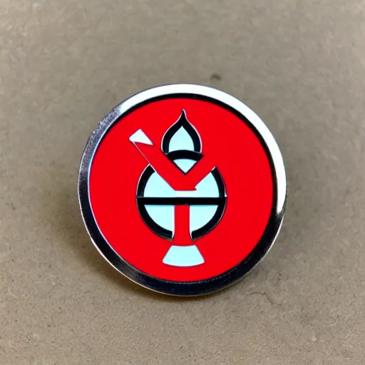 Image similar to retro minimalistic clean fire warning enamel pin