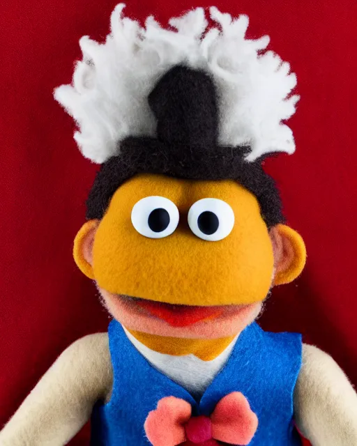 Image similar to steven gomez as a muppet. highly detailed felt. hyper real photo. 4 k.