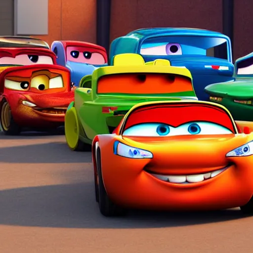 Image similar to a random pixar cars character, digital art, detailed