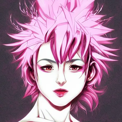 Prompt: mina ashido, heroine, beautiful, malevolent, anger, evil, cybernetic detailed portrait, intricate complexity, in the style of Artgerm, Kazuki Tanahashi, and WLOP, cel-shaded