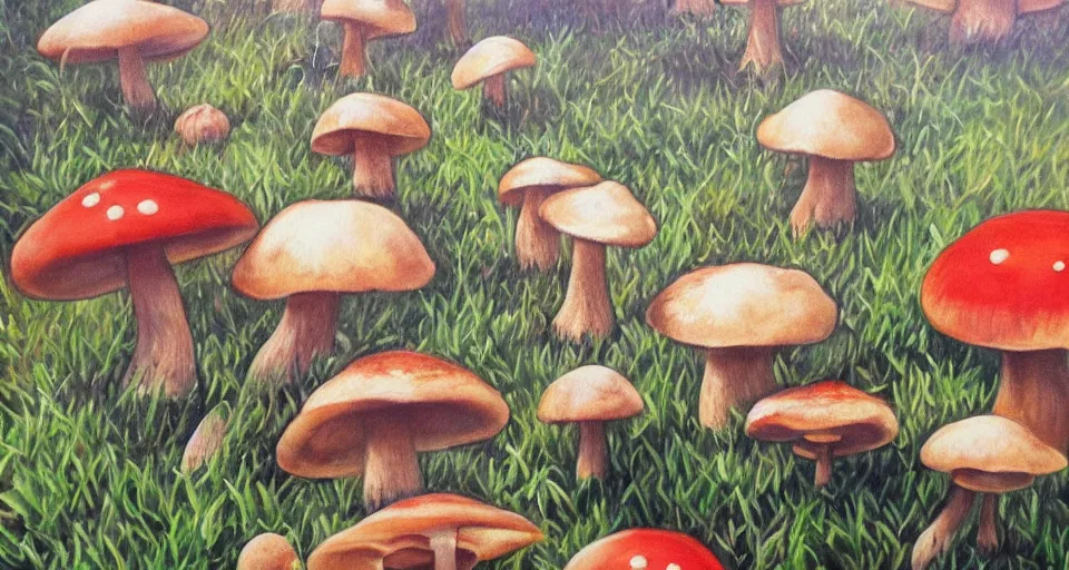 Image similar to a beautiful painting of mushrooms by Tokio Aoyama, Mario Martinez, David Normal