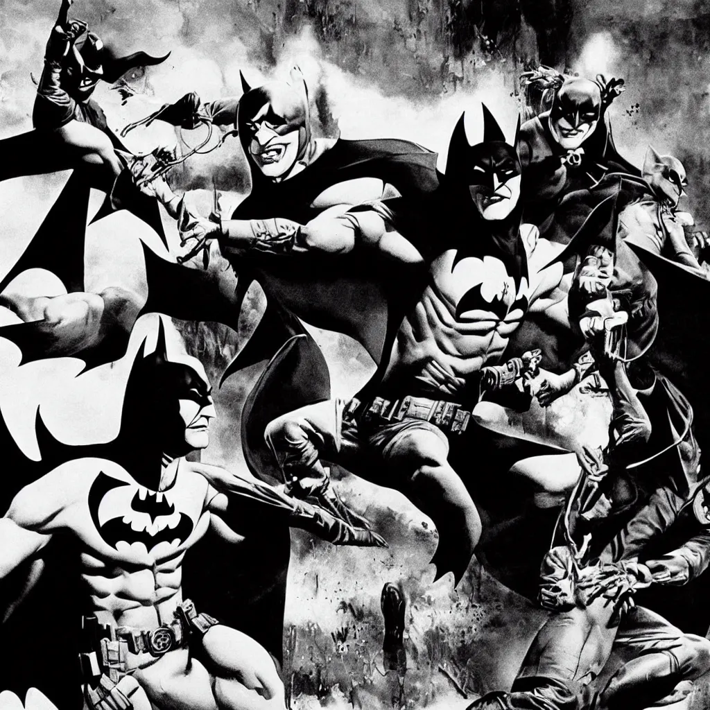 Prompt: Batman chasing the Joker, a still from the Batman (1966) television series