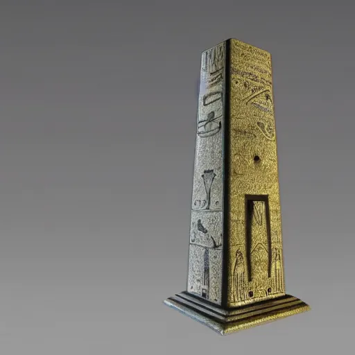 Prompt: cybernetic runic ancient egyptian obelisk, sharp focus, hyper detailed masterpiece