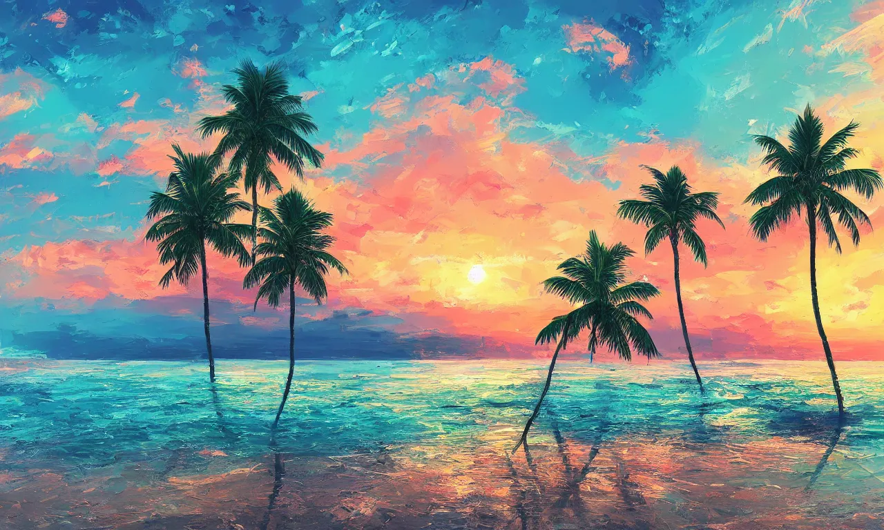 Image similar to paradise beach by alena aenami artworks in 4 k