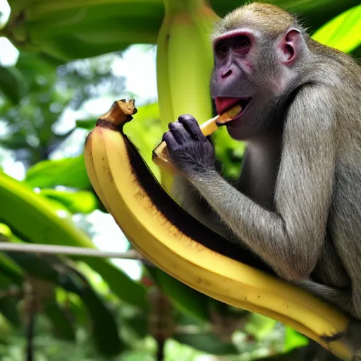 Image similar to banana eating monke, 4k