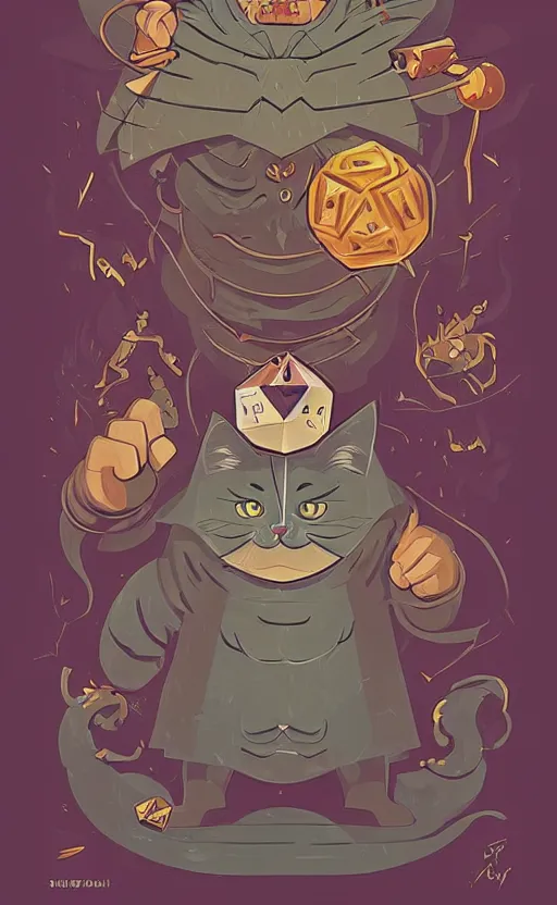 Image similar to powerful wizard cat, dungeons and dragons by simon kennedy, studio muti