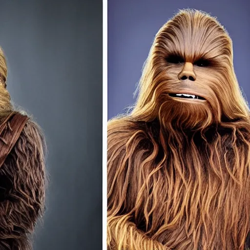 Prompt: extremely muscular balding Chewbacca