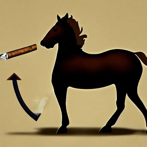 Image similar to an antropomorphic horse wearing a suit smoking a cigar