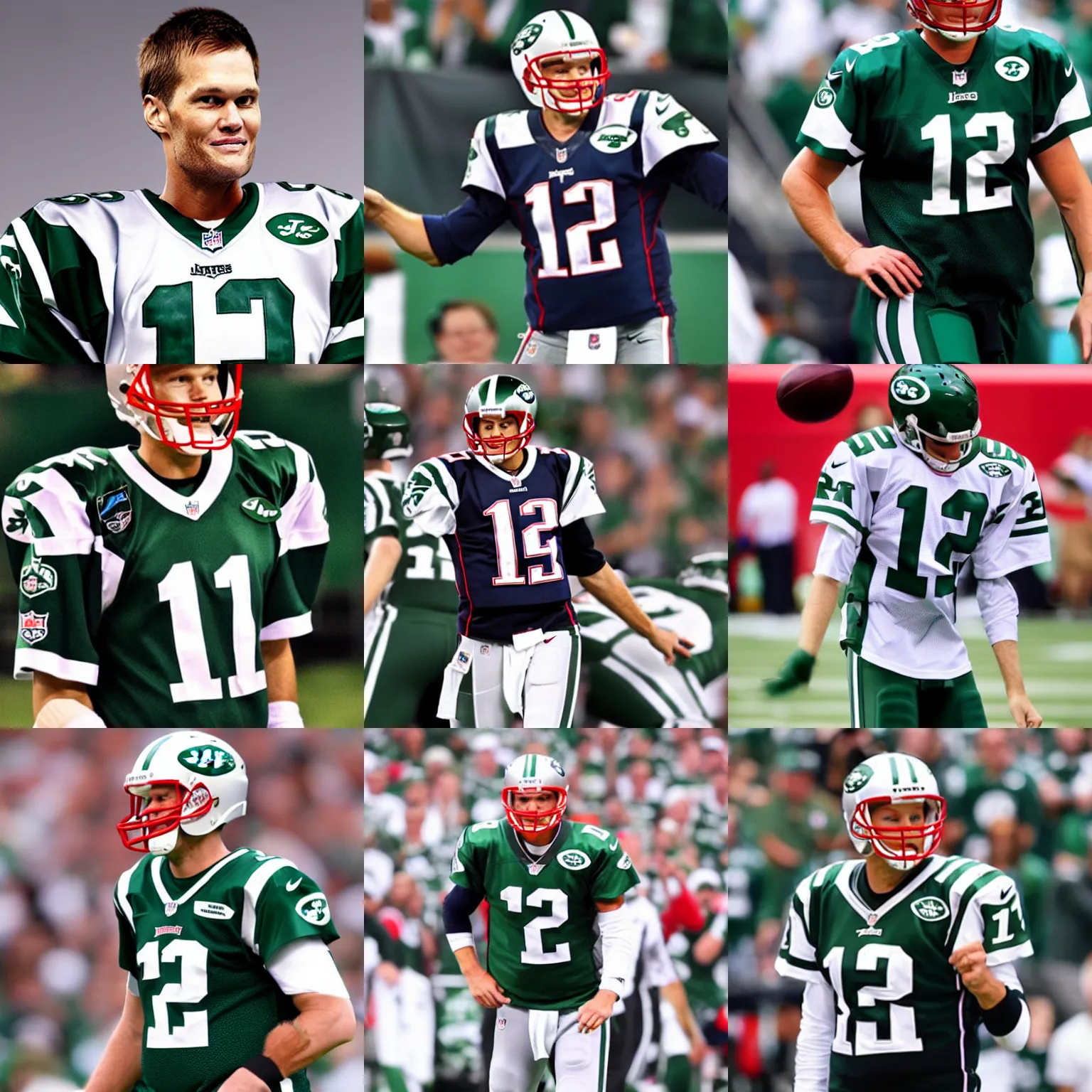 Prompt: Tom Brady in a New York Jets Uniform