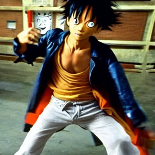 Image similar to luffy in the matrix movie