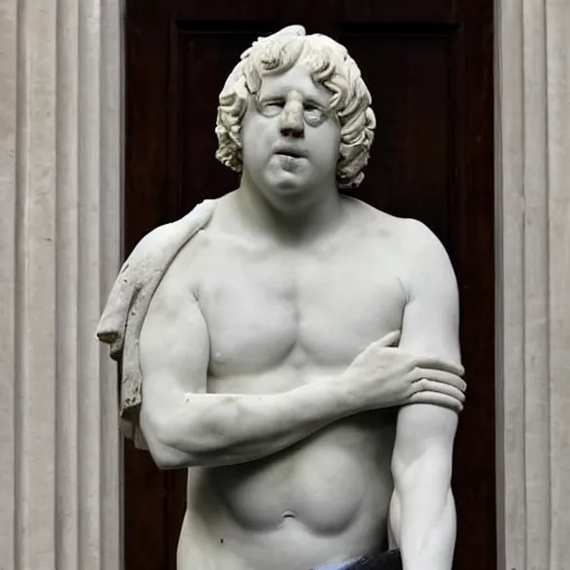 Image similar to boris johnson as a greek marble statue