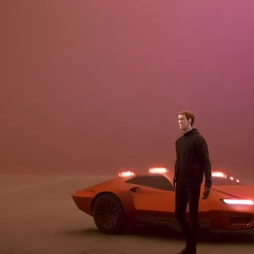 Prompt: mark zuckerberg in blade runner 2 0 4 9