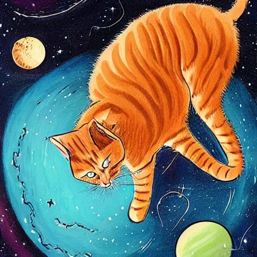 Prompt: cat in space