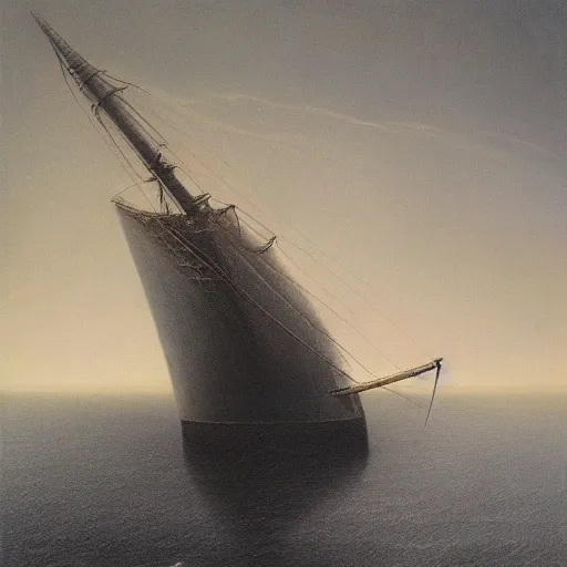 Prompt: naval energy shield by Zdzisław Beksiński, oil on canvas