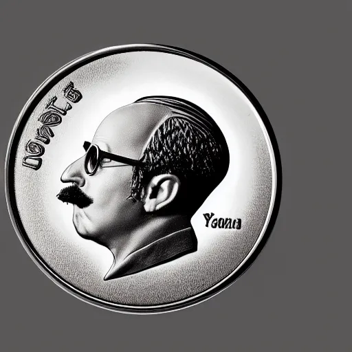 Image similar to A photograph of a delicious chocolate coin that is engraved with a portrait of young leon redbone, highly detailed, close-up product photo, depth of field, sharp focus